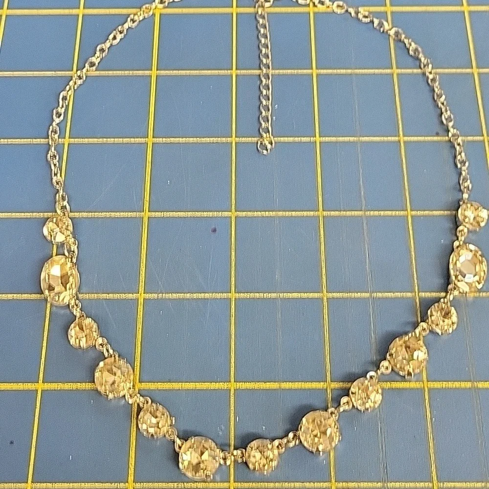 Diamond Faux Silver Tone 18" + 2" Extension Necklace - Picture 1 of 6
